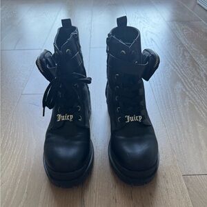 Juicy Couture Black Lace-Up Boots